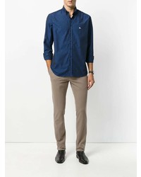 Chemise à manches longues imprimée bleu marine Etro