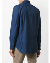 Chemise à manches longues imprimée bleu marine Etro