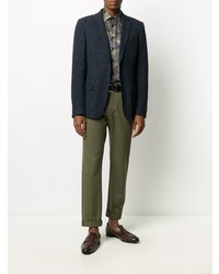 Chemise à manches longues imprimée bleue Etro