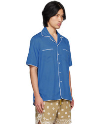 Chemise à manches longues imprimée bleue Rhude