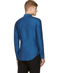 Chemise à manches longues imprimée bleue Calvin Klein