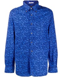 Chemise à manches longues imprimée bleue Engineered Garments