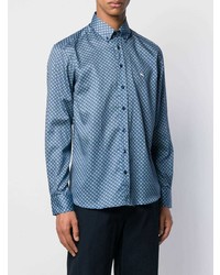 Chemise à manches longues imprimée bleue Etro