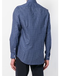 Chemise à manches longues imprimée bleue Etro