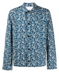 Chemise à manches longues imprimée bleue PS Paul Smith