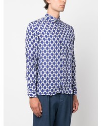 Chemise à manches longues imprimée bleue PENINSULA SWIMWEA