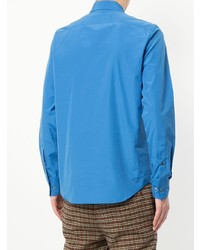 Chemise à manches longues imprimée bleue Marni