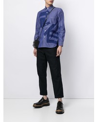 Chemise à manches longues imprimée bleue Junya Watanabe
