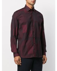 Chemise à manches longues imprimée bordeaux Etro