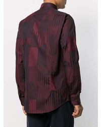 Chemise à manches longues imprimée bordeaux Etro