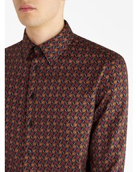 Chemise à manches longues imprimée bordeaux Etro