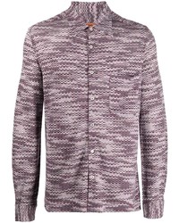 Chemise à manches longues imprimée bordeaux Missoni