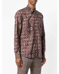 Chemise à manches longues imprimée bordeaux Etro