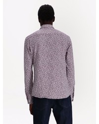 Chemise à manches longues imprimée bordeaux BOSS