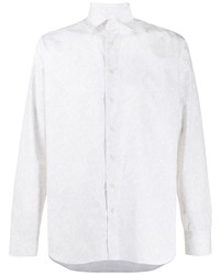 Chemise à manches longues imprimée cachemire blanche Etro