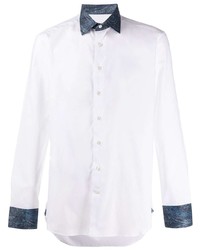 Chemise à manches longues imprimée cachemire blanche Etro