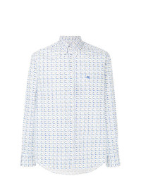 Chemise à manches longues imprimée cachemire blanche Etro