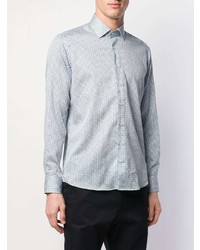 Chemise à manches longues imprimée cachemire blanche Etro