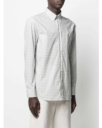 Chemise à manches longues imprimée cachemire blanche Etro