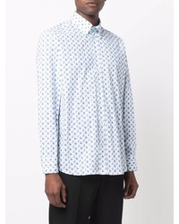 Chemise à manches longues imprimée cachemire blanche Etro