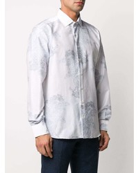 Chemise à manches longues imprimée cachemire blanche Etro