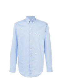 Chemise à manches longues imprimée cachemire bleu clair Etro