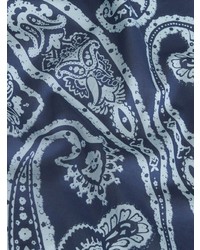 Chemise à manches longues imprimée cachemire bleu clair Etro