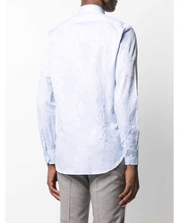 Chemise à manches longues imprimée cachemire bleu clair Etro