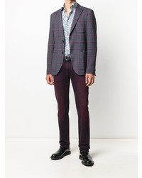 Chemise à manches longues imprimée cachemire bleu clair Etro