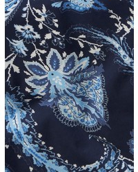 Chemise à manches longues imprimée cachemire bleu marine Etro