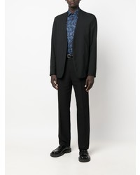 Chemise à manches longues imprimée cachemire bleue Etro