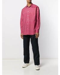 Chemise à manches longues imprimée cachemire fuchsia Comme Des Garcons SHIRT