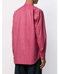 Chemise à manches longues imprimée cachemire fuchsia Comme Des Garcons SHIRT