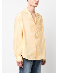 Chemise à manches longues imprimée cachemire jaune Jacquemus
