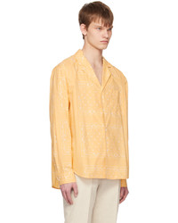 Chemise à manches longues imprimée cachemire jaune Jacquemus