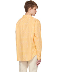 Chemise à manches longues imprimée cachemire jaune Jacquemus