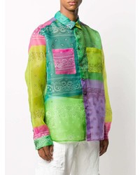 Chemise à manches longues imprimée cachemire multicolore DUOltd