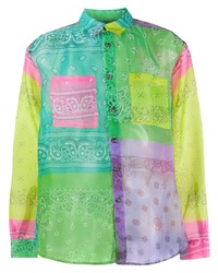 Chemise à manches longues imprimée cachemire multicolore DUOltd