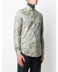 Chemise à manches longues imprimée cachemire multicolore Etro