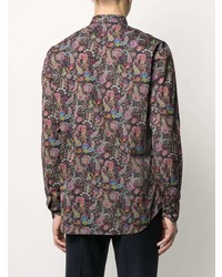 Chemise à manches longues imprimée cachemire multicolore Etro