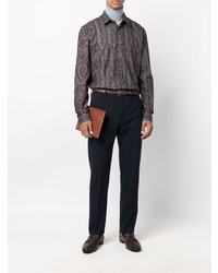 Chemise à manches longues imprimée cachemire multicolore Paul Smith