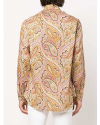 Chemise à manches longues imprimée cachemire multicolore Etro