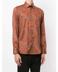 Chemise à manches longues imprimée cachemire multicolore Etro