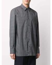 Chemise à manches longues imprimée cachemire noire et blanche Maison Margiela