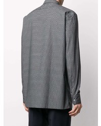 Chemise à manches longues imprimée cachemire noire et blanche Maison Margiela