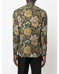 Chemise à manches longues imprimée cachemire noire Etro