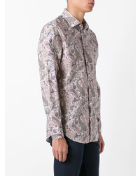 Chemise à manches longues imprimée cachemire rose Etro