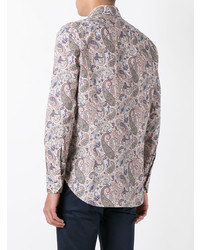 Chemise à manches longues imprimée cachemire rose Etro