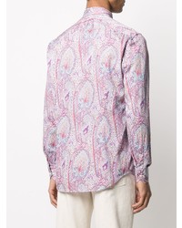 Chemise à manches longues imprimée cachemire rose Etro