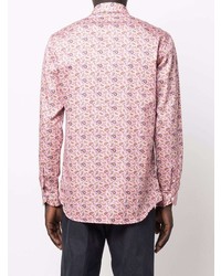 Chemise à manches longues imprimée cachemire rose Etro